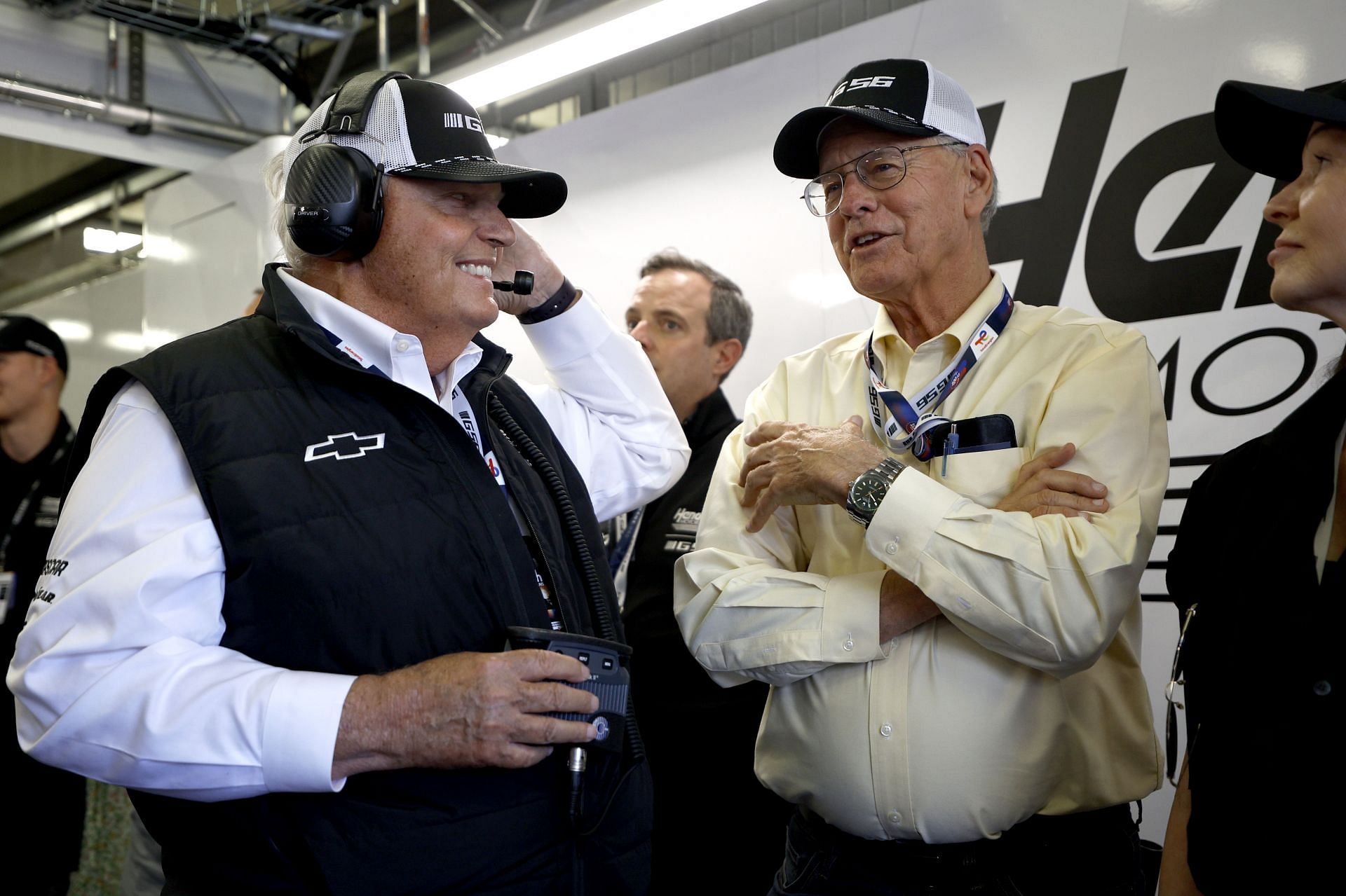 NASCAR Chairman Jim France and team owner Rick Hendrick at the 2023 Le Mans. Source: Getty
